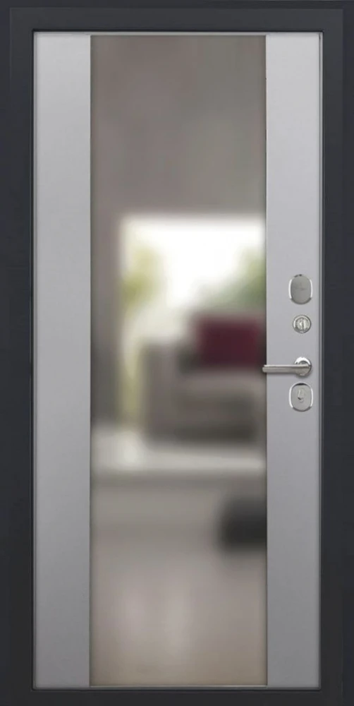 Входная дверь ДвериПРО Модель L-46 Алиса (16мм, ПВХ софт грей, зеркало) DPRO204267 внутренняя сторона